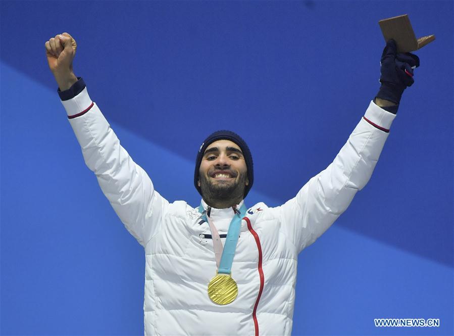 (SP)OLY-SOUTH KOREA-PYEONGCHANG-BIATHLON-MEN'S 15KM MASS START-MEDAL CEREMONY