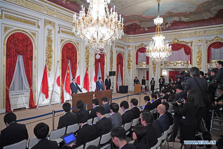 JAPAN-TOKYO-CHINA-LI KEQIANG-SHINZO ABE-PRESS CONFERENCE