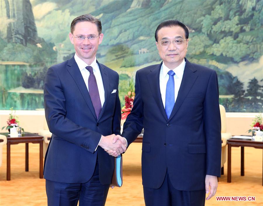 CHINA-BEIJING-LI KEQIANG-EUROPEAN COMMISSION-JYRKI KATAINEN-MEETING (CN)