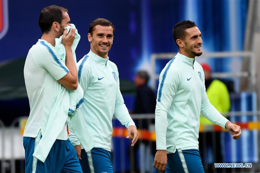 (SP)ESTONIA-TALLINN-UEFA SUPER CUP-ATLETICO MADRID-TRAINING