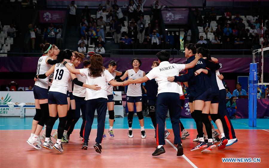 (SP)INDONESIA-JAKARTA-ASIAN GAMES-VOLLEYBALL-WOMEN'S BRONZE MEDAL