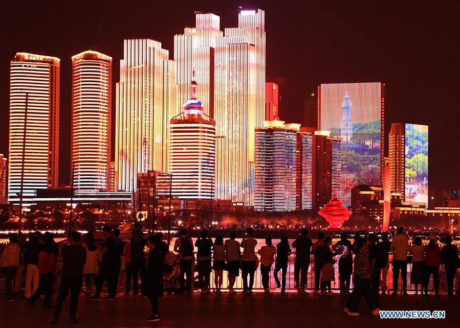 CHINA-QINGDAO-NATIONAL DAY-LIGHT SHOW (CN)