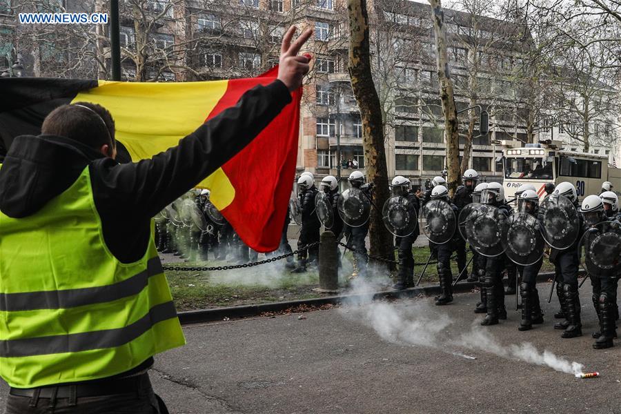 BELGIUM-BRUSSELS-YELLOW VEST-PROTEST