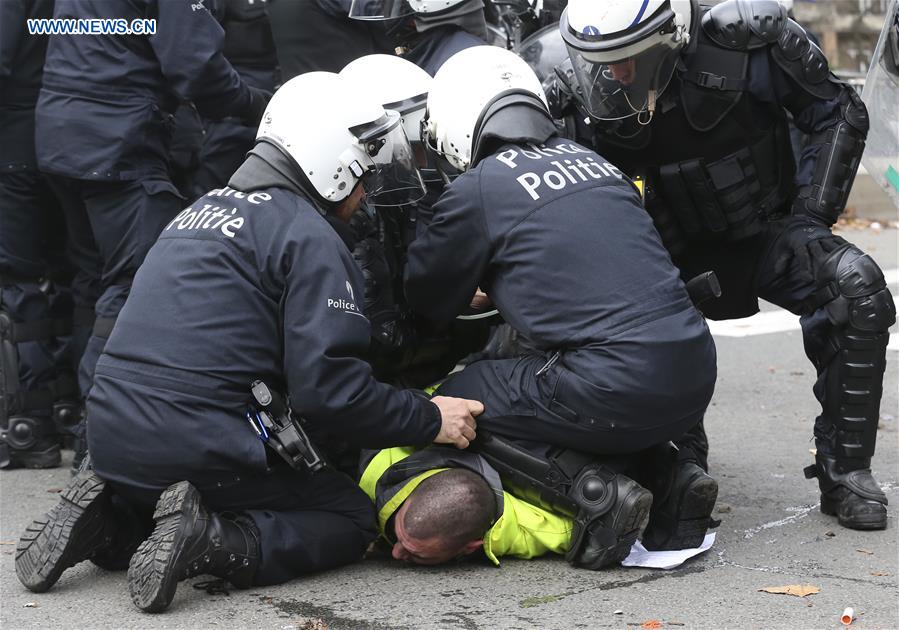 BELGIUM-BRUSSELS-YELLOW VEST-PROTEST