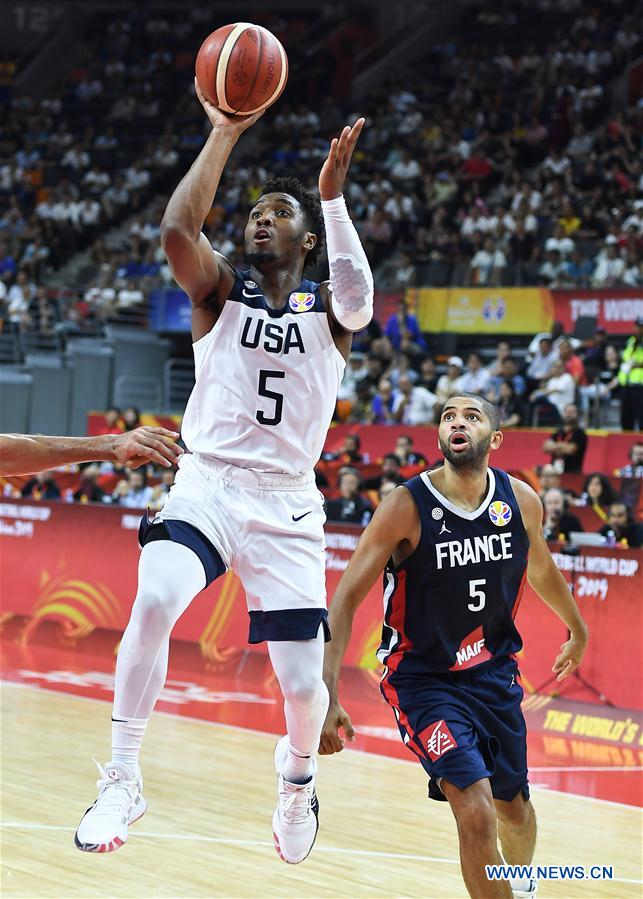 (SP)CHINA-DONGGUAN-BASKETBALL-FIBA WORLD CUP-QUARTER FINAL-USA VS FRANCE (CN)