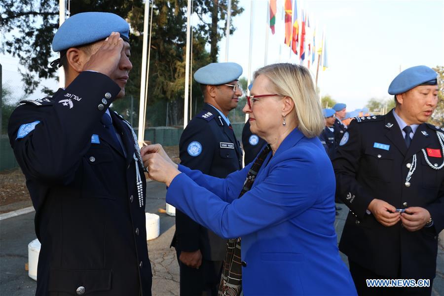 CYPRUS-NICOSIA-UN MEDAL-POLICE-PRESENTATION