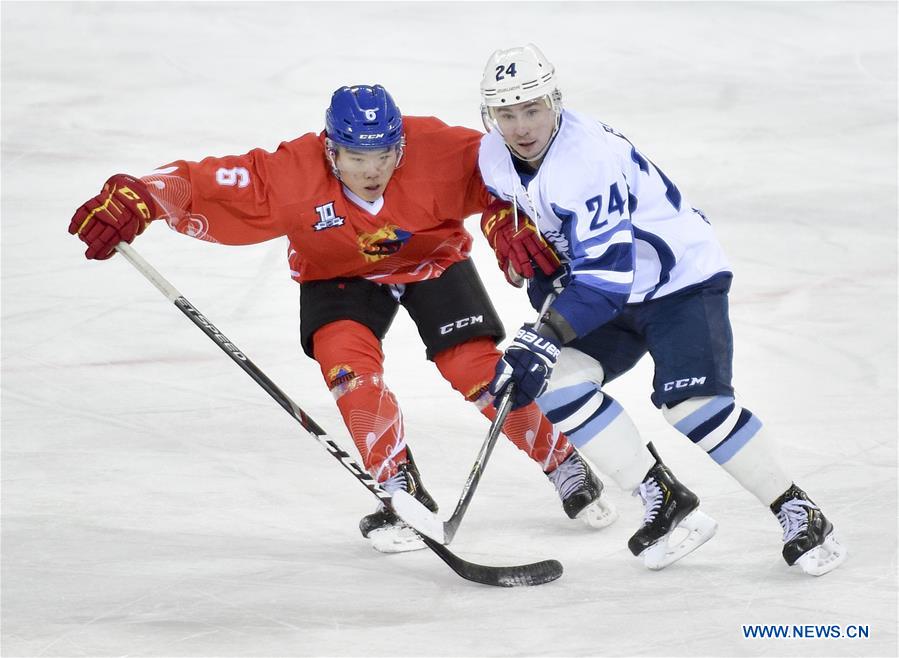 (SP)CHINA-JILIN-ICE HOCKEY-SILK ROAD SUPREME LEAGUE-TSEN TOU VS BURAN(CN)