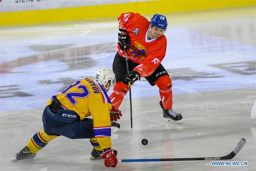 (SP)CHINA-JILIN CITY-ICE HOCKEY-SILK ROAD SUPREME HOCKEY LEAGUE-TSEN TOU VS KHIMIK(CN)