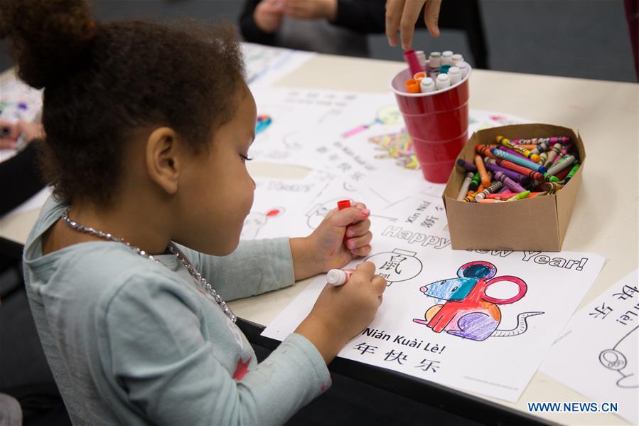 U.S.-TEXAS-DALLAS-CHINESE NEW YEAR-KIDS-PAINTING