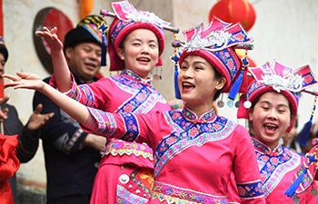 Traditional wedding ceremony of Mulao ethnic group held in China's Guangxi