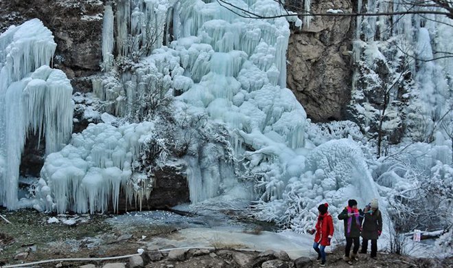 Winter scenery of Yudushan scenic spot in Beijing