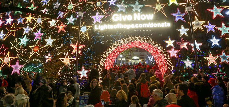 People enjoy "Lights of Hope" display in Vancouver