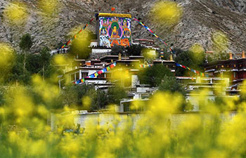 Thangka paintings displayed in China's Tibet